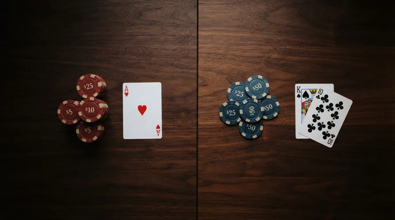 Dos columnas visuales enfrentadas que representan a los dos únicos operadores con bono del 300 % y licencia DGOJ, con el resto de casinos destacados en un segundo plano difuminado.