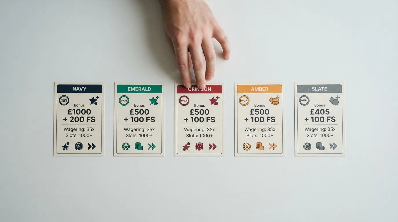 Vista comparativa de las fichas de varios casinos online con licencia DGOJ