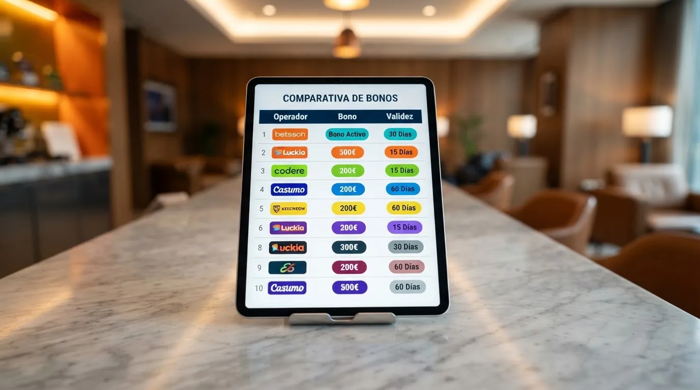 Una tabla comparativa con los logotipos de los 10 casinos DGOJ destacados y sus métodos de pago móvil aceptados, sobre un fondo que evoca el entorno regulado español