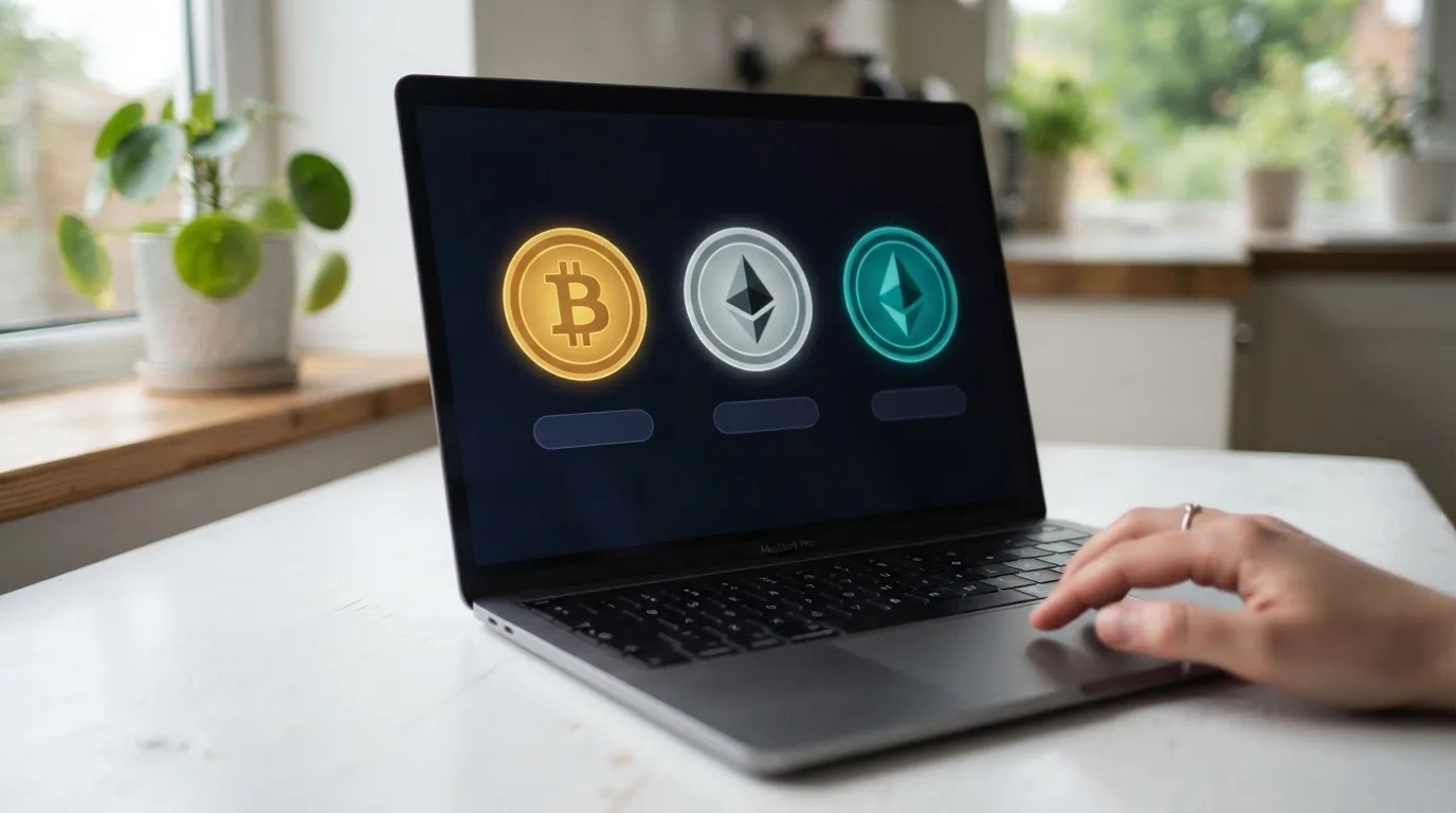 Pantalla de depósito en un casino cripto que muestra opciones de pago con BTC, ETH y USDT mediante wallet.