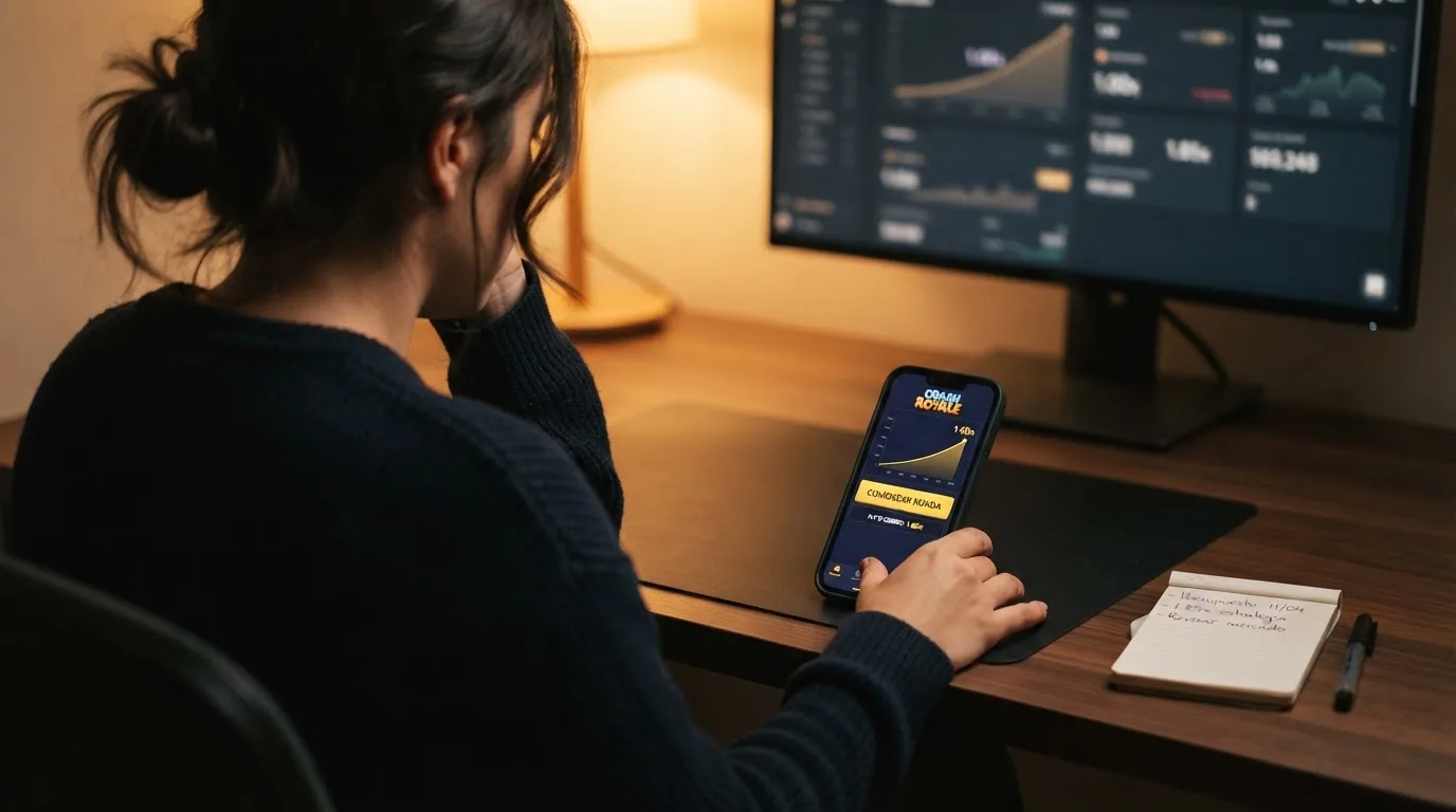 Un jugador revisa los ajustes de auto-cashout antes de lanzar una ronda de crash