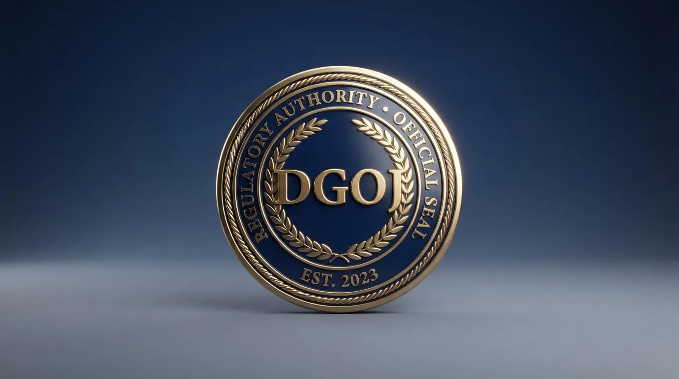 Sello o distintivo oficial de la DGOJ visible en la web de un operador de juego con licencia