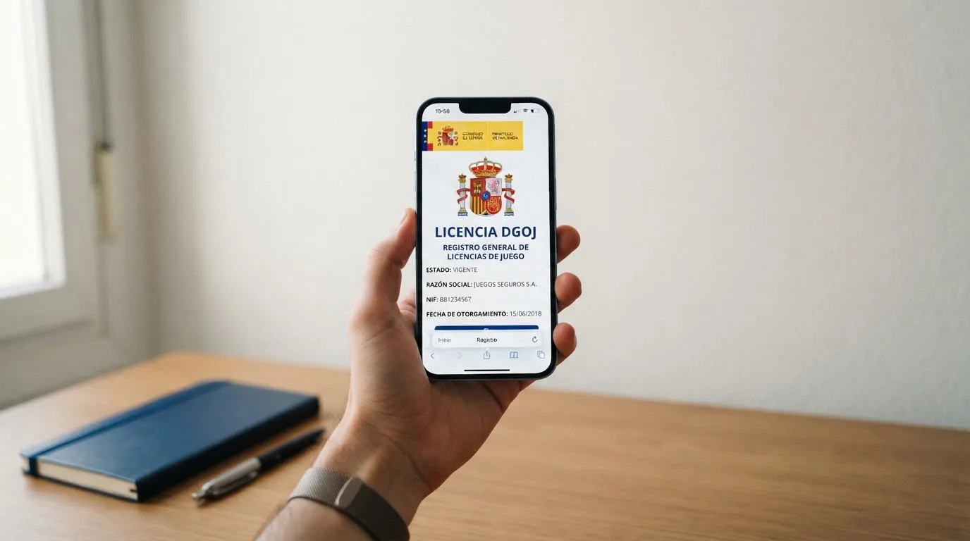 El sello oficial de la Dirección General de Ordenación del Juego en la página web de un operador con licencia española