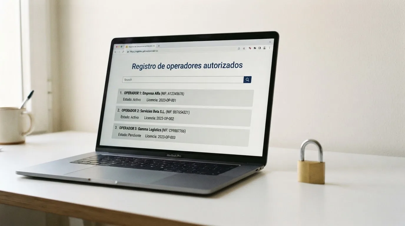 Pantalla del registro oficial de la DGOJ en ordenacionjuego.es con el listado de operadores autorizados, candado de seguridad visible