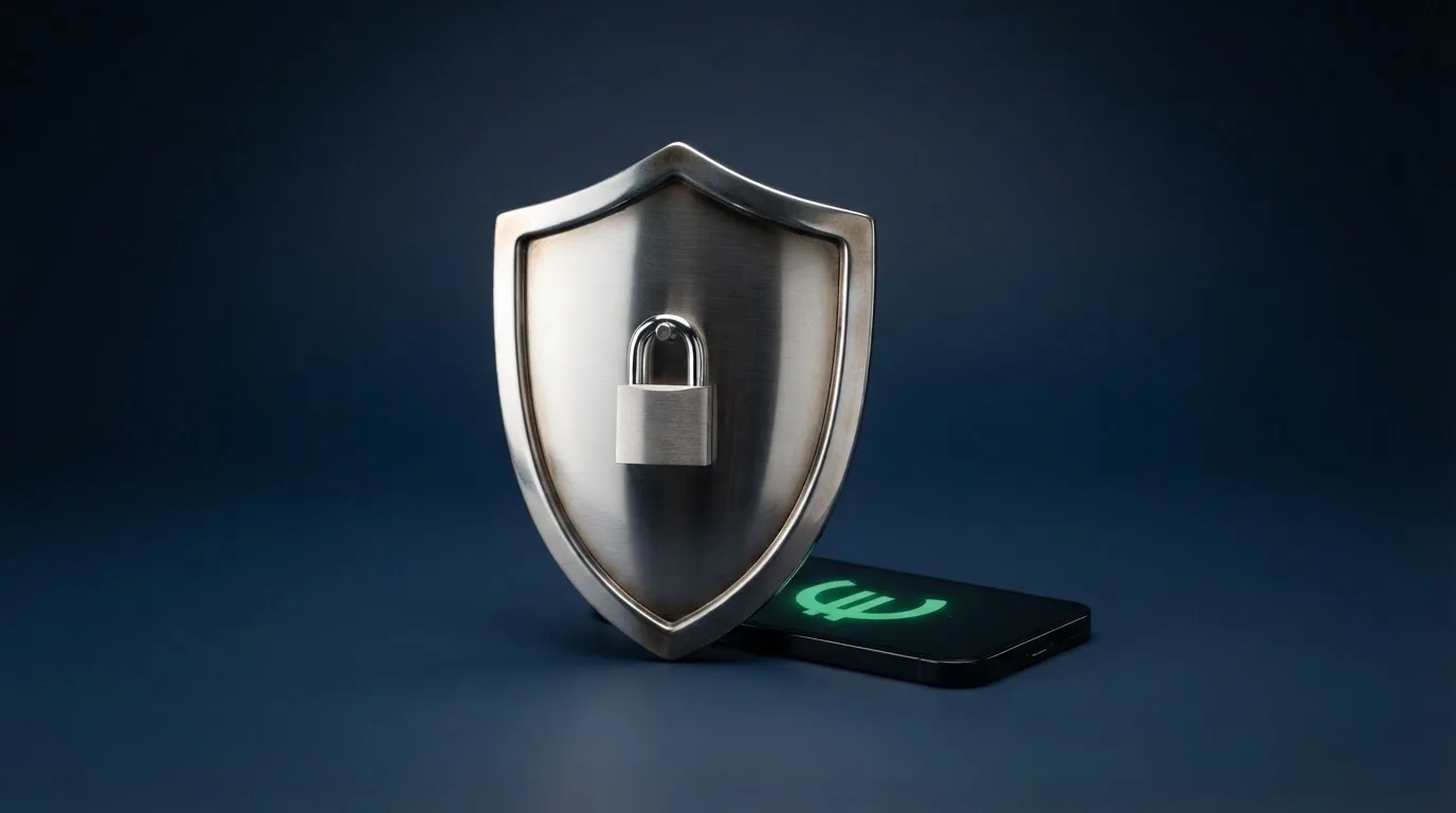 El sello de la Dirección General de Ordenación del Juego sobre la pantalla de un móvil con el candado de seguridad visible